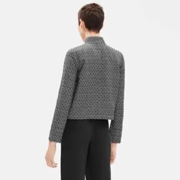 Eileen Fisher Jacquard Flight Jacket Womens XL Black Bone Full Zip #422 - Picture 14 of 14